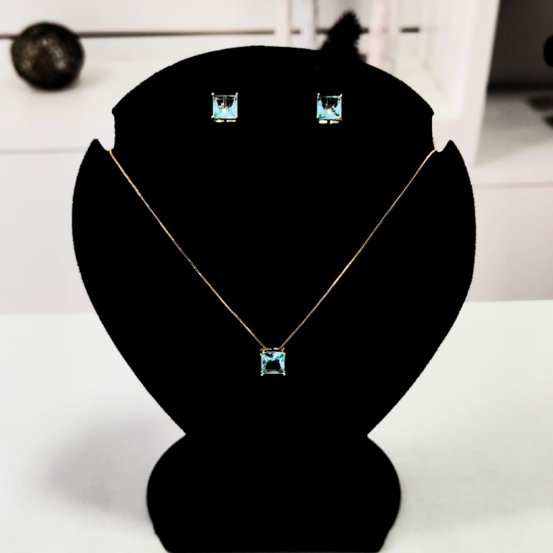 Conjunto Carre Aquamarine - Ana Joseph Jóias